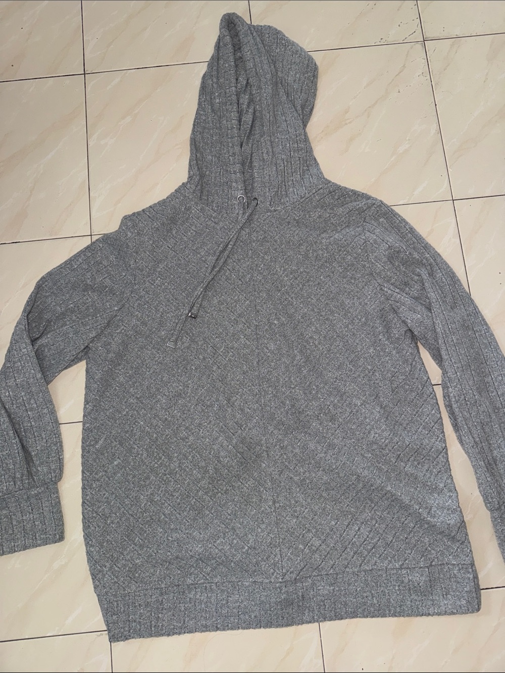 Women’s  Gray Hooded Knit Sweater
